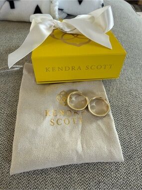 Kendra Scott Gold baguette stone earrings- box & bow included